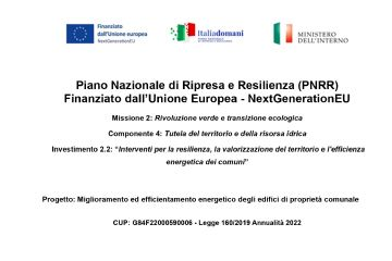 Miglioramento ed efficientamento energetico degli edifici di proprietà comunale