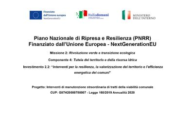 Interventi di manutenzione straordinaria di tratti della viabilità comunale
